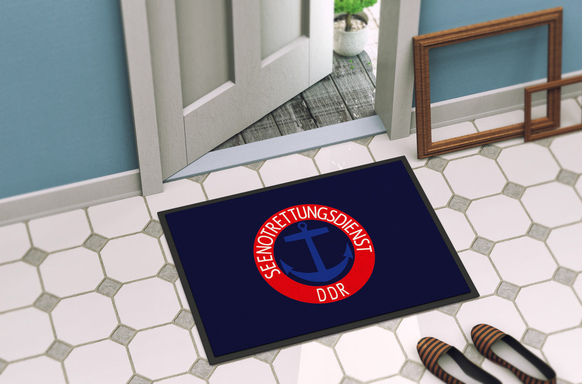 DDR Ostalgie Fussmatte / Abtreter • SEENOTRETTUNGSDIENST DER DDR