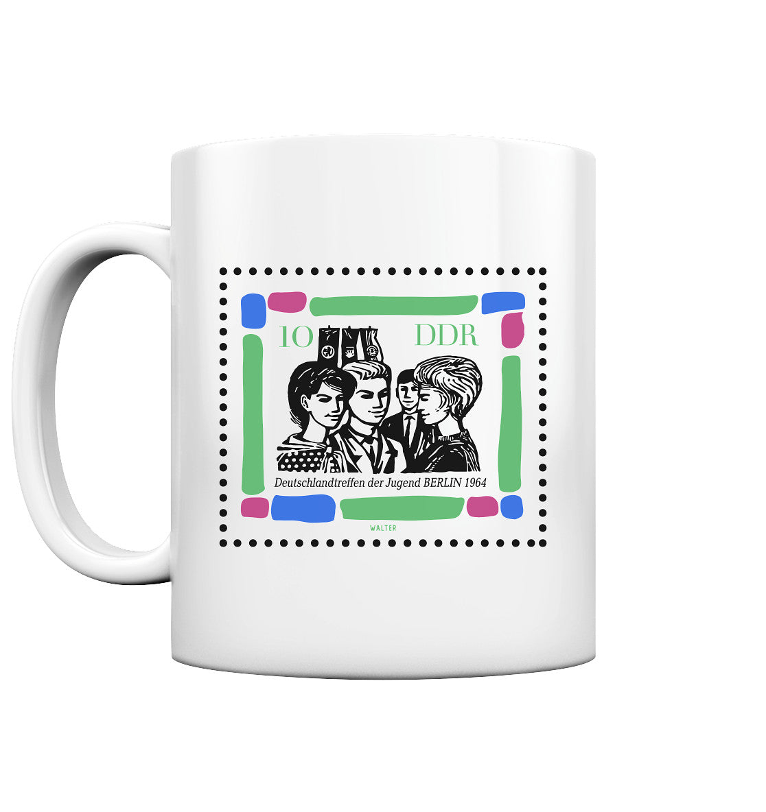 DDR Ostalgie Tasse • BRIEFMARKE - DEUTSCHLANDTREFFEN DER JUGEND