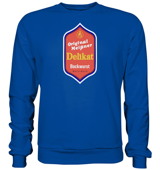 DDR Ostalgie Pullover Unisex • MEISSNER DELIKAT BOCKWURST