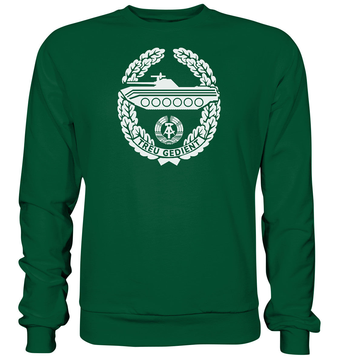 DDR Ostalgie Pullover Unisex • NVA-ORDEN - TREU GEDIENT - MOT. SCHÜTZENTRUPPEN -