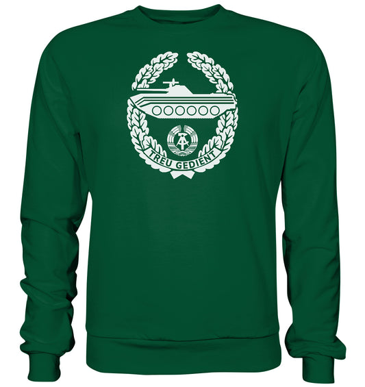 DDR Ostalgie Pullover Unisex • NVA-ORDEN - TREU GEDIENT - MOT. SCHÜTZENTRUPPEN -