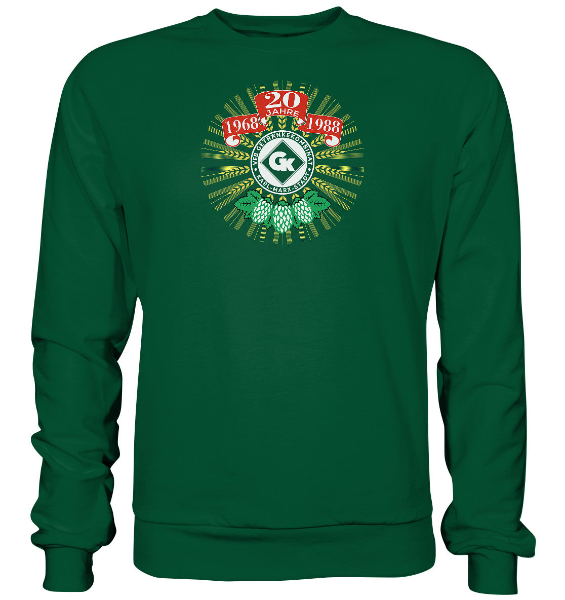 DDR Ostalgie Pullover Unisex • 20 JAHRE VEB GETRÄNKEKOMBINAT KARL-MARX-STADT
