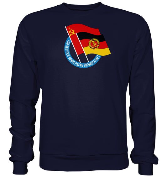 DDR Ostalgie Pullover Unisex • DEUTSCH SOWJETISCHE FREUNDSCHAFT - dunkel