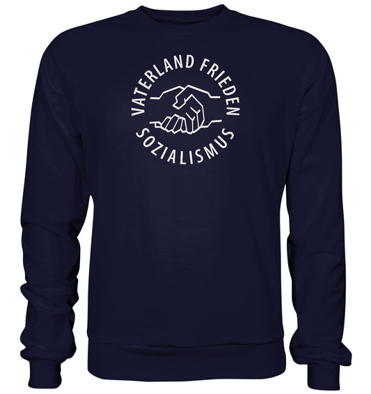 DDR Ostalgie Pullover Unisex • VATERLAND FRIEDEN SOZIALISMUS (DDR LOGO)