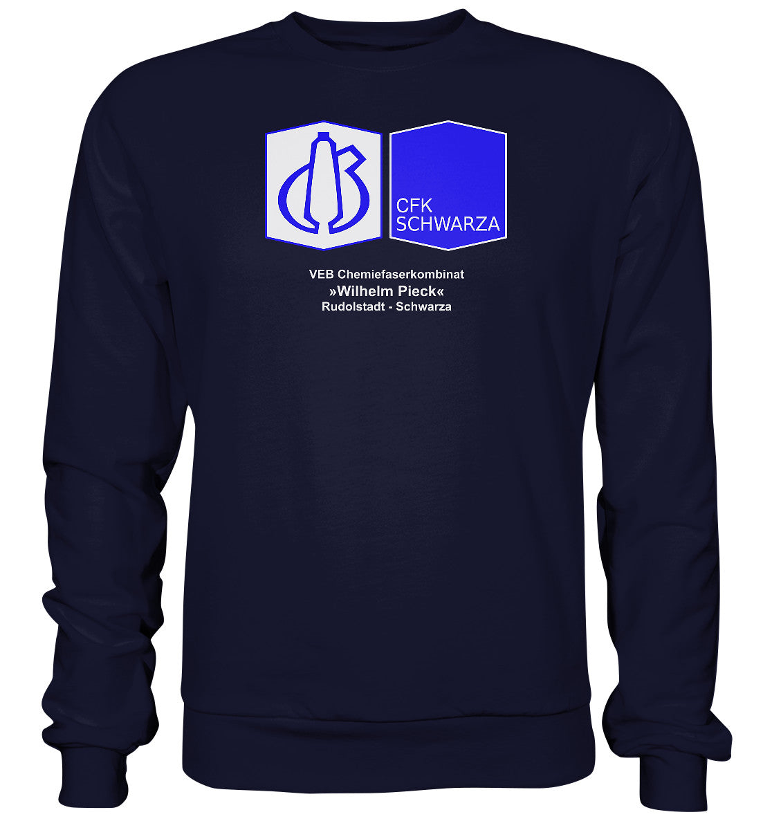DDR Ostalgie Pullover Unisex • VEB CHEMIEFASERKOMBINAT RUDOLSTADT-SCHWARZA