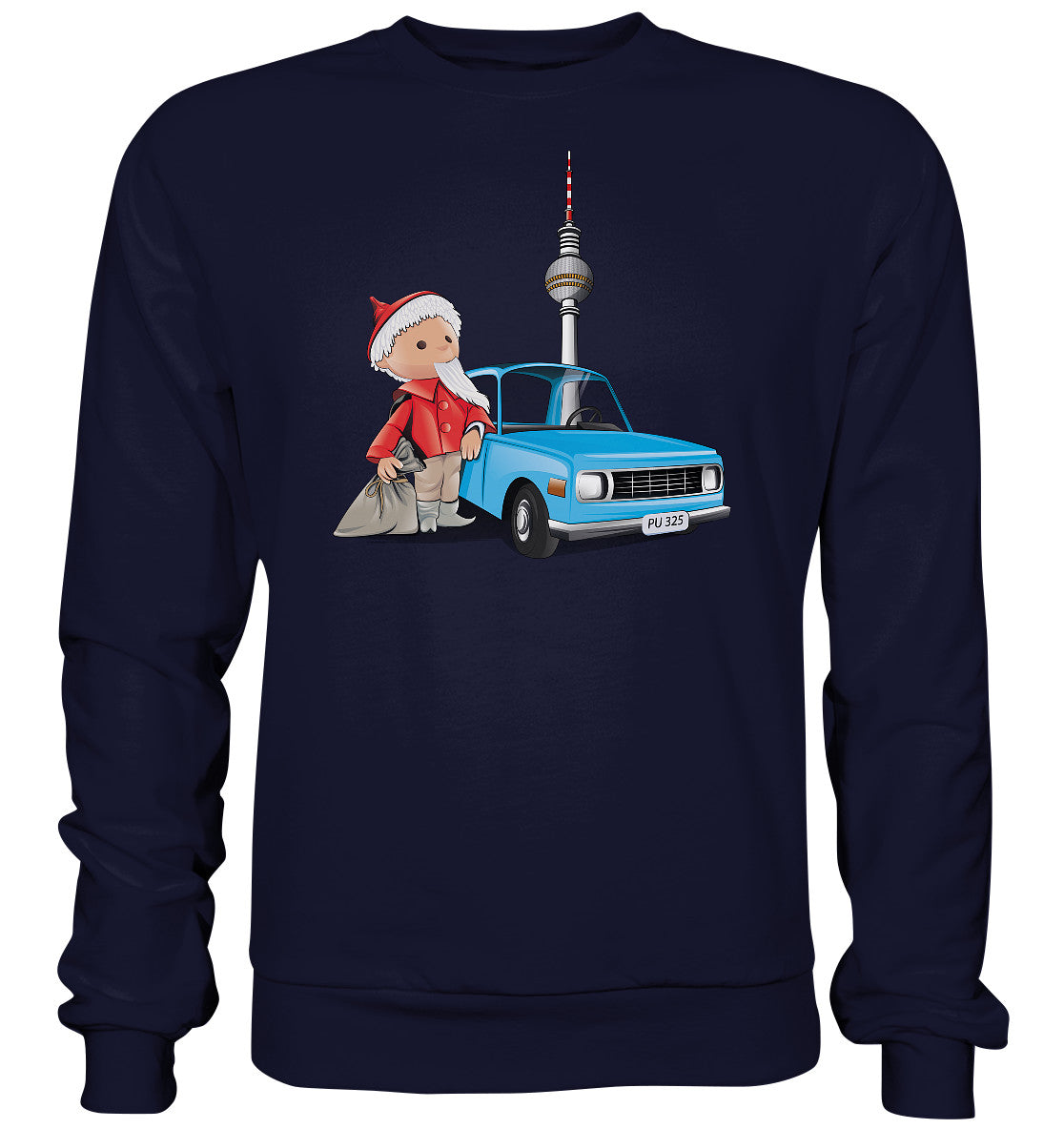 DDR Ostalgie Pullover Unisex • UNSER SANDMÄNNCHEN - MIT WARTBURG IN BERLIN (PU-325)