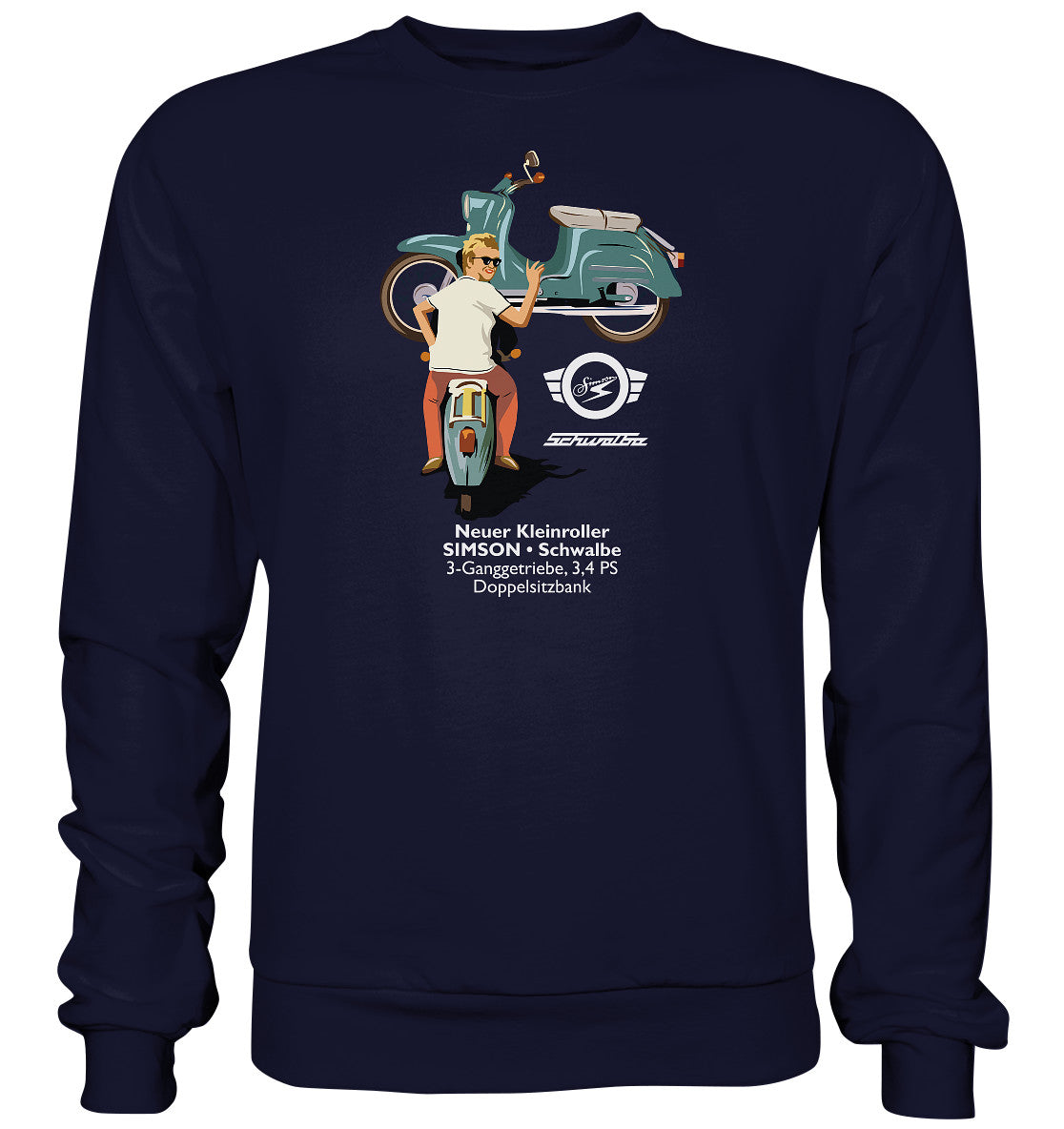 DDR Ostalgie Pullover Unisex • SIMSON SCHWALBE - ORIGINAL WERBUNG 1964 - PLAKAT