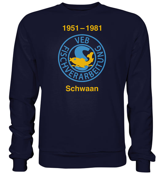 DDR Ostalgie Pullover Unisex • VEB FISCHVERARBEITUNG SCHWAAN
