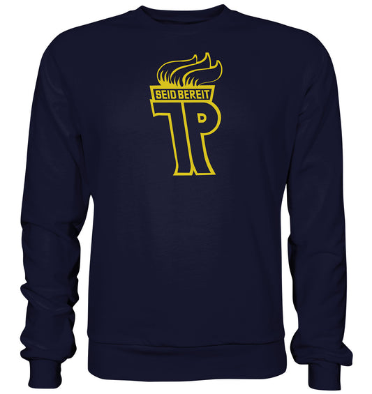 DDR Ostalgie Pullover Unisex • JUNGE PIONIERE, SEID BEREIT - Outline