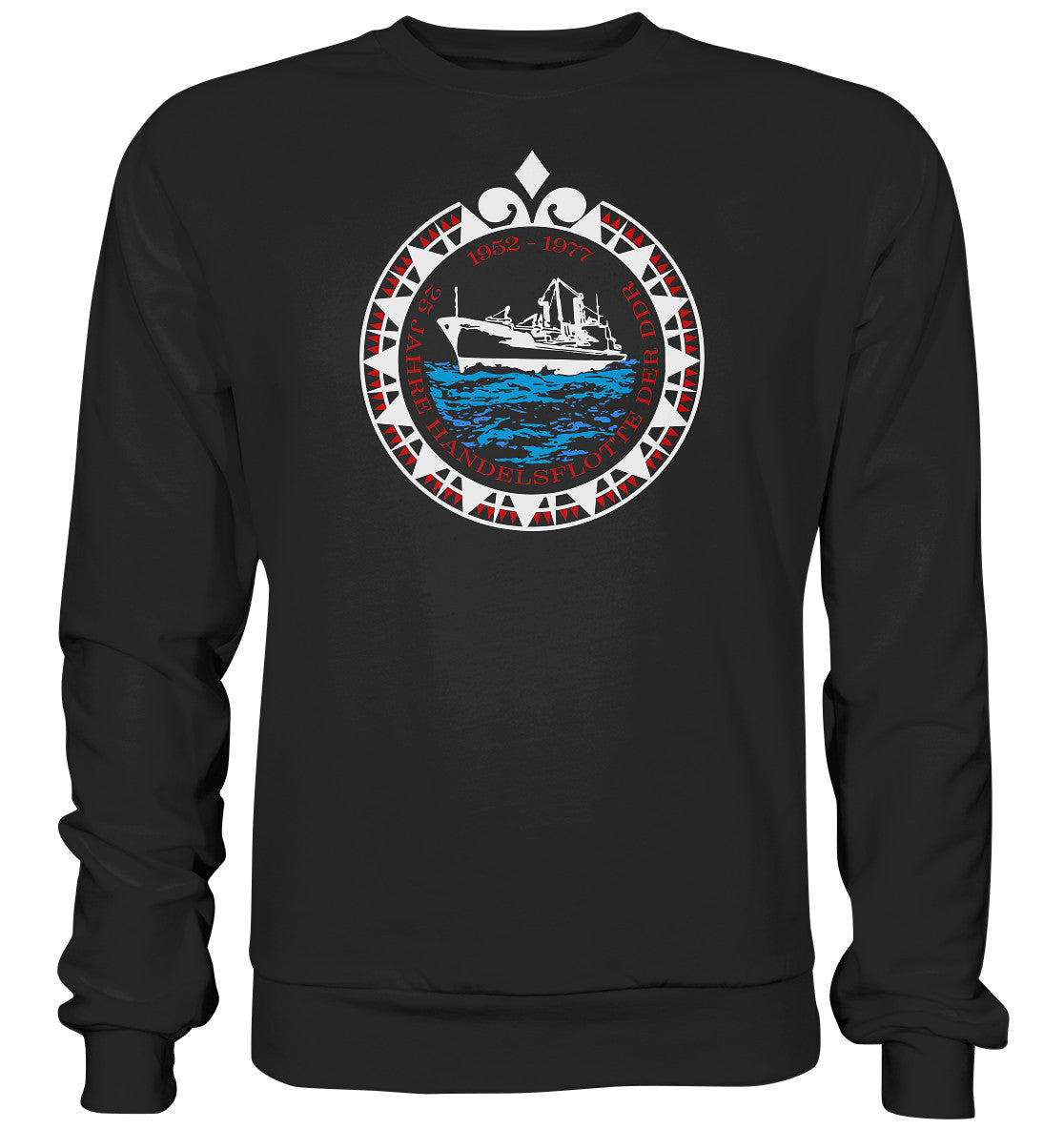 DDR Ostalgie Pullover Unisex • 25 JAHRE HANDELSFLOTTE DER DDR - dunkel