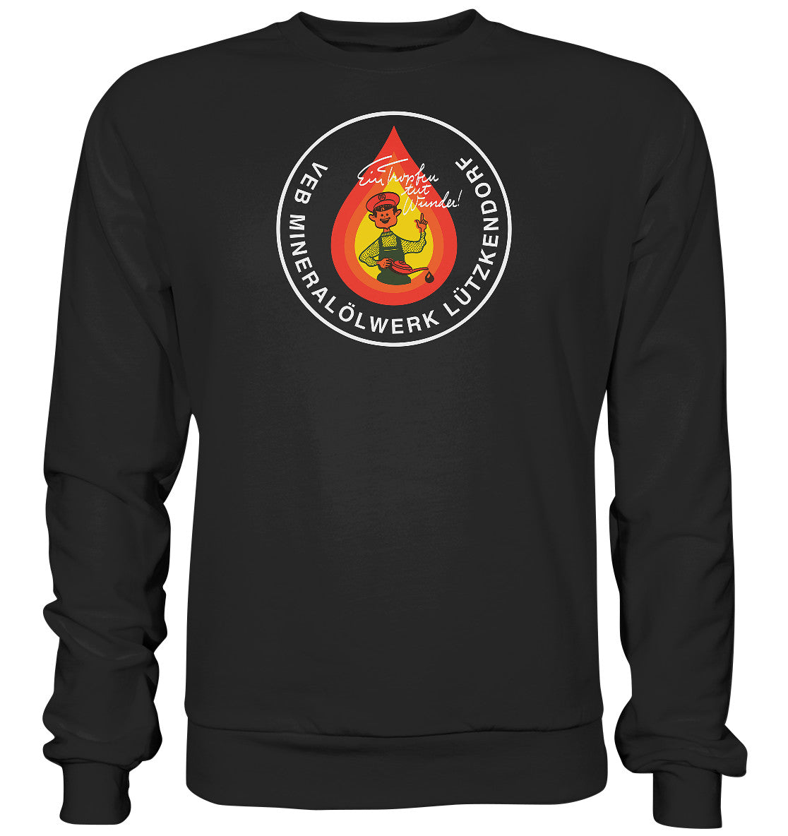 DDR Ostalgie Pullover Unisex • VEB MINERALÖLWERK LÜTZKENDORF