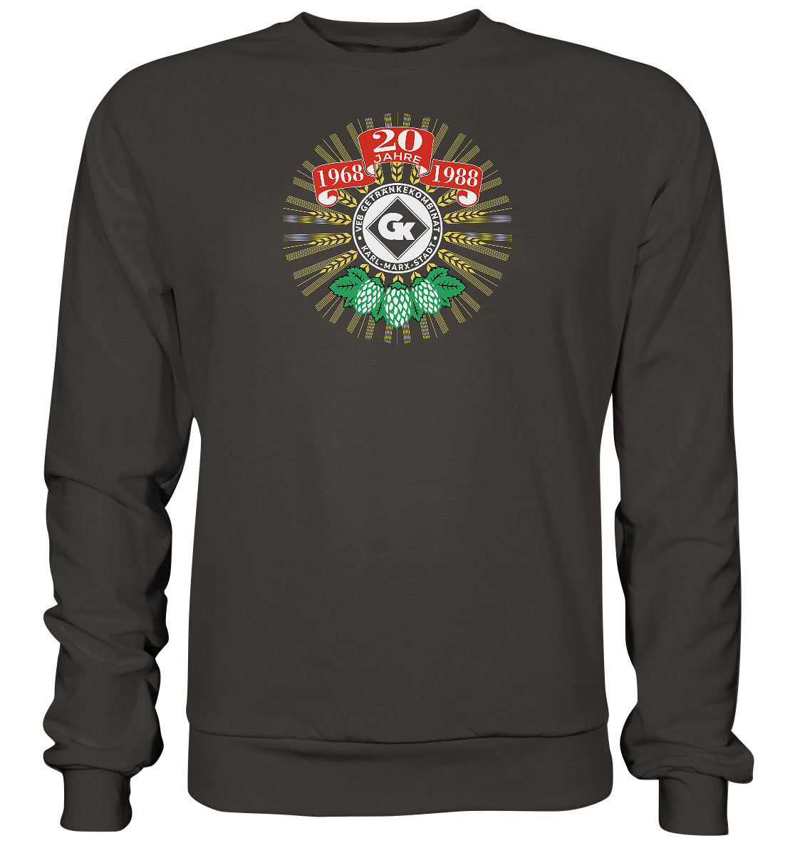 DDR Ostalgie Pullover Unisex • 20 JAHRE VEB GETRÄNKEKOMBINAT KARL-MARX-STADT
