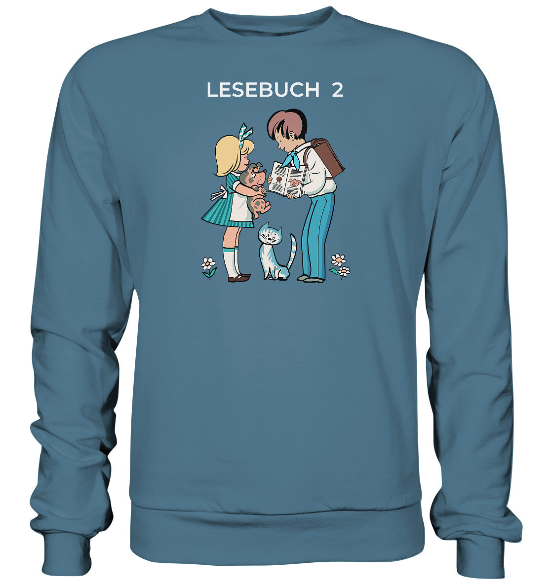 DDR Ostalgie Pullover Unisex • LESEBUCH 2. KLASSE DDR