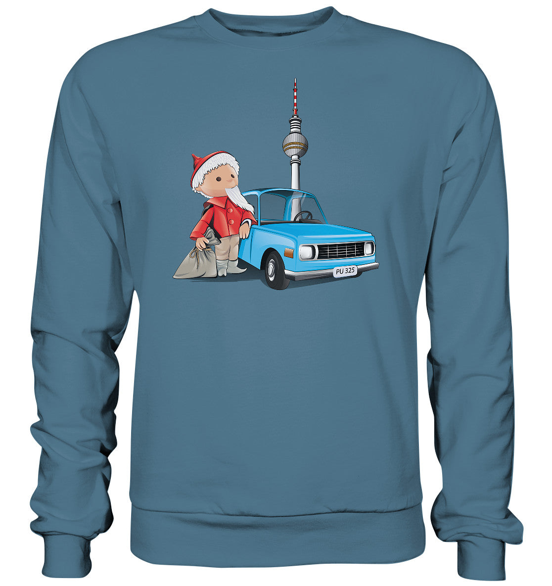 DDR Ostalgie Pullover Unisex • UNSER SANDMÄNNCHEN - MIT WARTBURG IN BERLIN (PU-325)