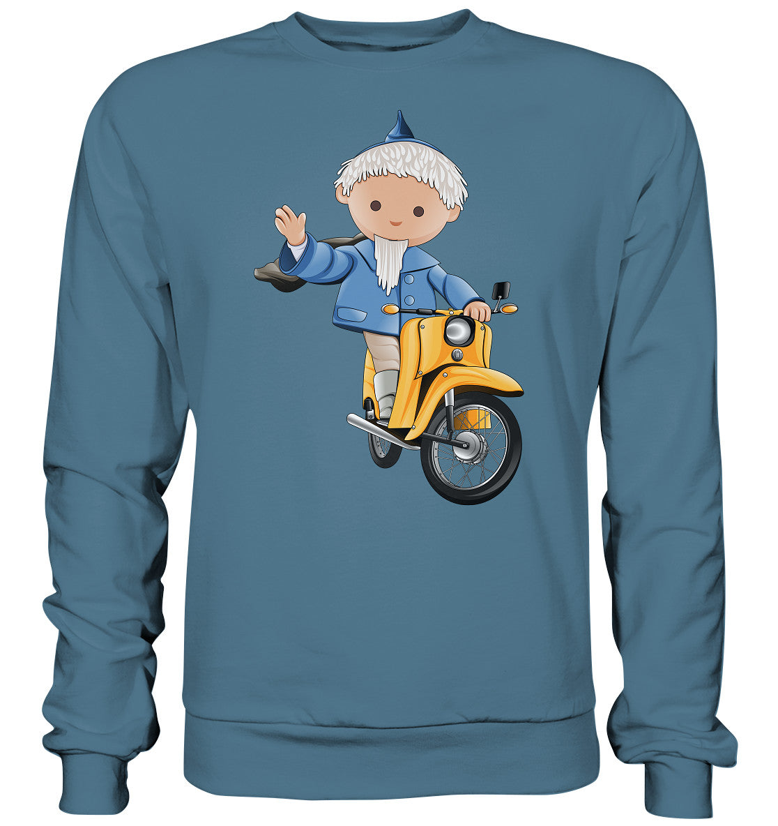 DDR Ostalgie Pullover Unisex • UNSER SANDMÄNNCHEN - AUF DER SCHWALBE - BLAU (PU-137, 1973)