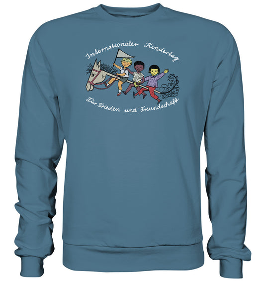 DDR Ostalgie Pullover Unisex • INTERNATIONALER KINDERTAG, FÜR FRIEDEN UND FREUNDSCHAFT - ORIGINAL ILLUSTRATION