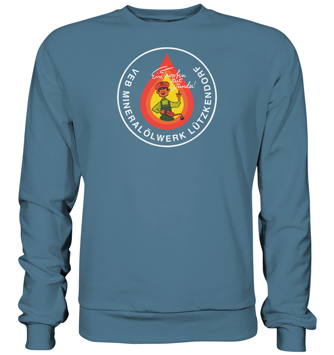 DDR Ostalgie Pullover Unisex • VEB MINERALÖLWERK LÜTZKENDORF