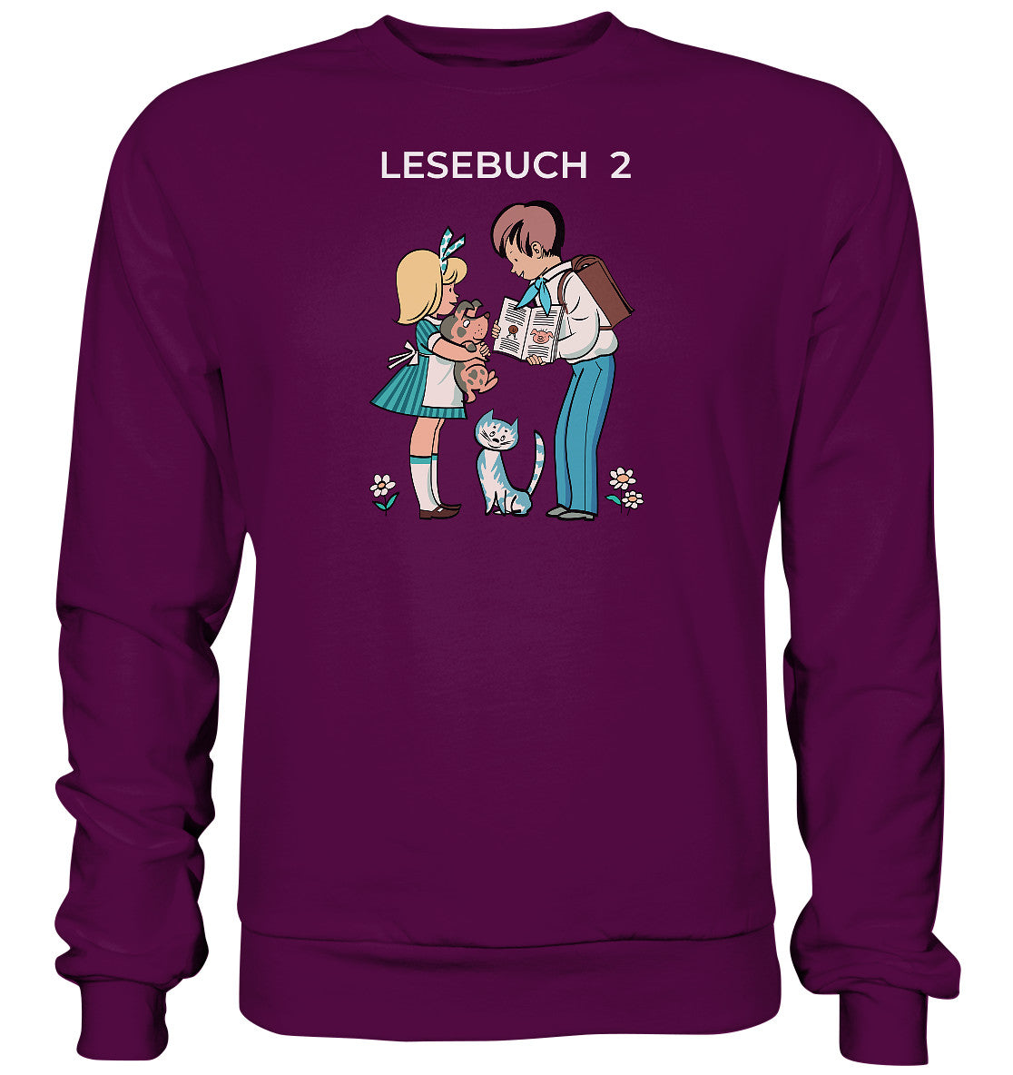 DDR Ostalgie Pullover Unisex • LESEBUCH 2. KLASSE DDR