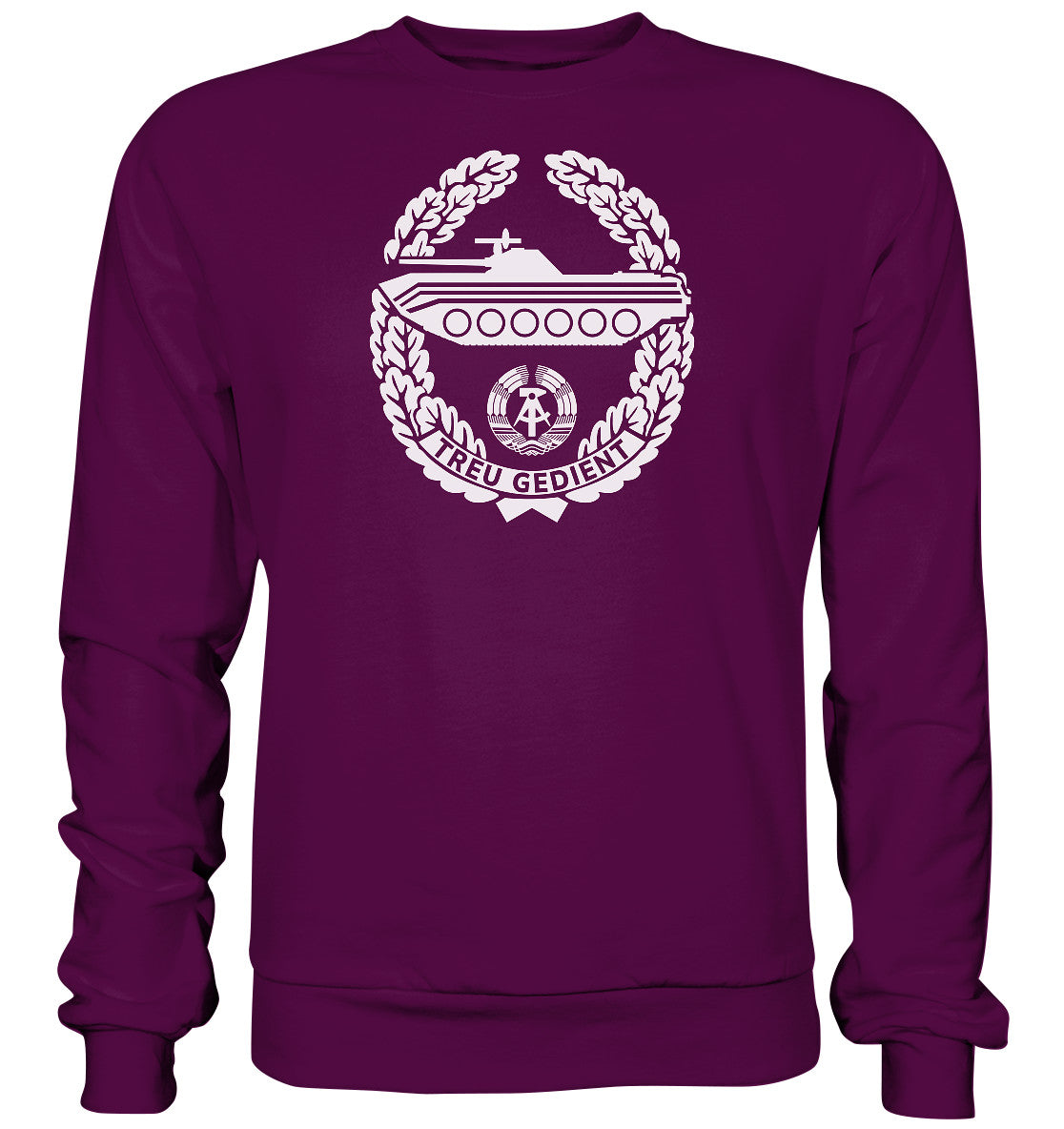 DDR Ostalgie Pullover Unisex • NVA-ORDEN - TREU GEDIENT - MOT. SCHÜTZENTRUPPEN -