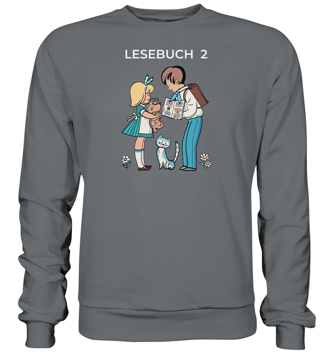 DDR Ostalgie Pullover Unisex • LESEBUCH 2. KLASSE DDR