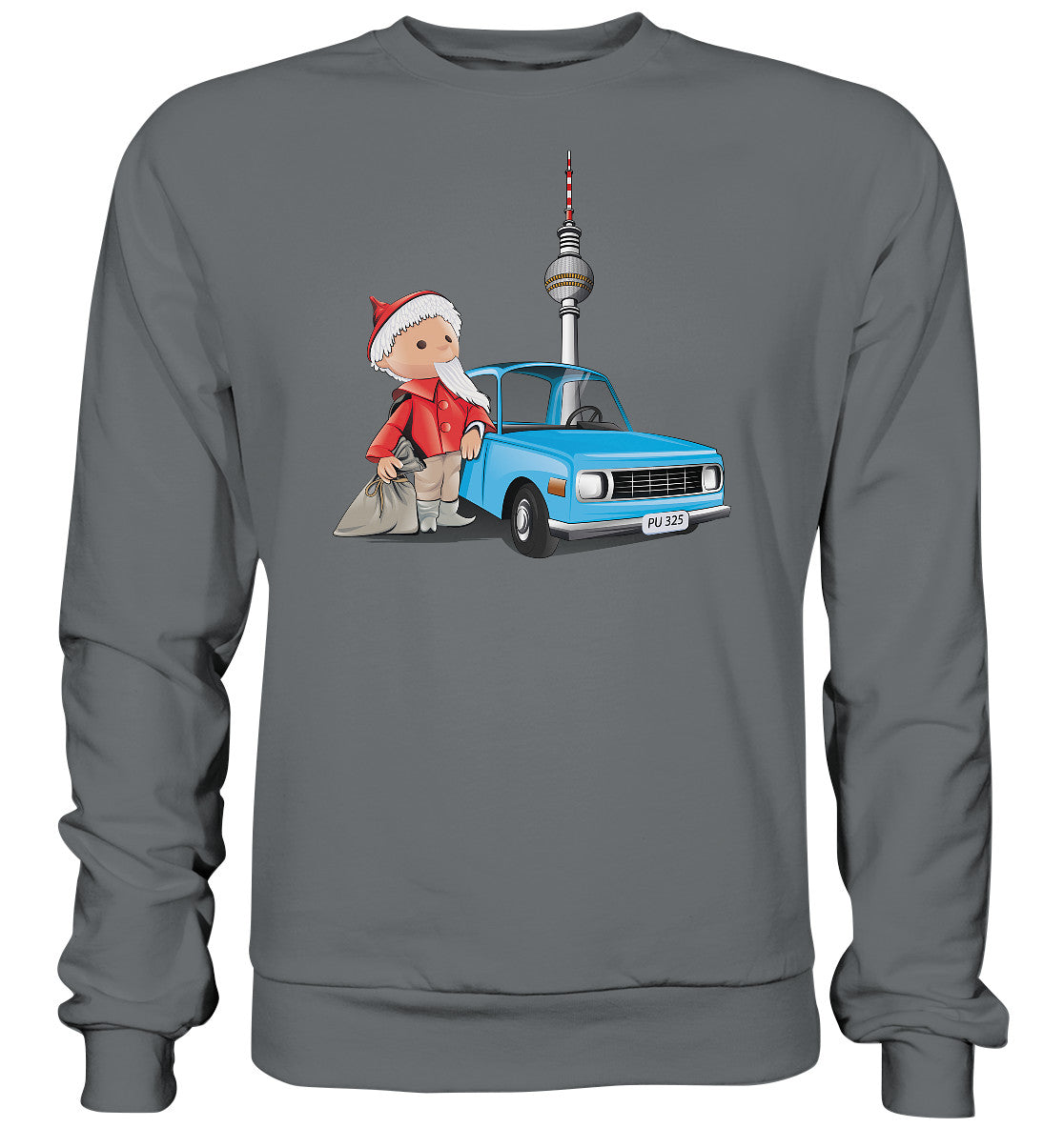 DDR Ostalgie Pullover Unisex • UNSER SANDMÄNNCHEN - MIT WARTBURG IN BERLIN (PU-325)