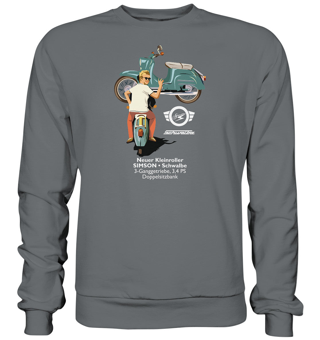 DDR Ostalgie Pullover Unisex • SIMSON SCHWALBE - ORIGINAL WERBUNG 1964 - PLAKAT