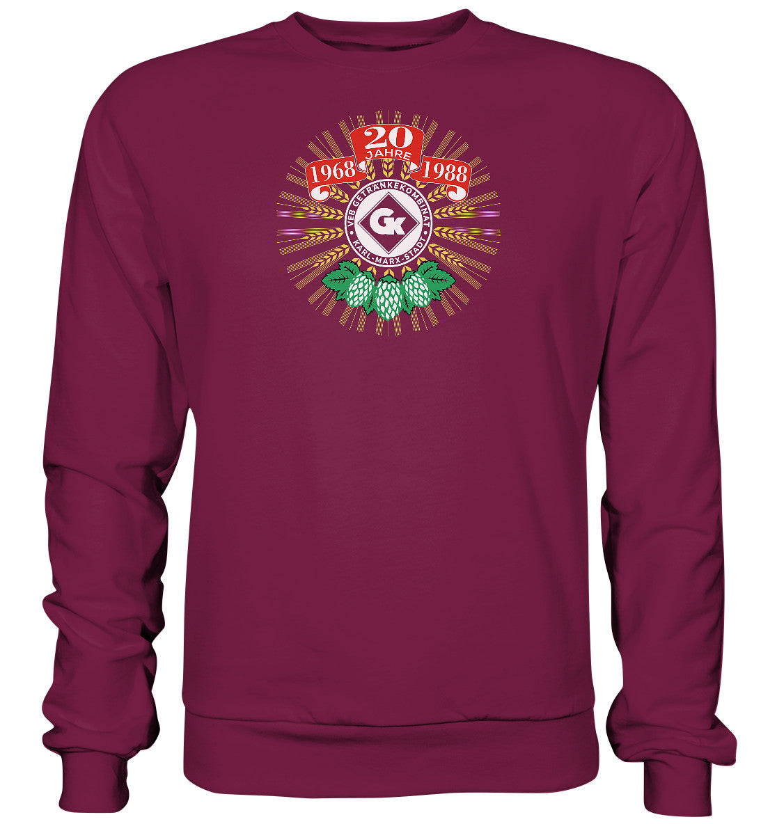 DDR Ostalgie Pullover Unisex • 20 JAHRE VEB GETRÄNKEKOMBINAT KARL-MARX-STADT
