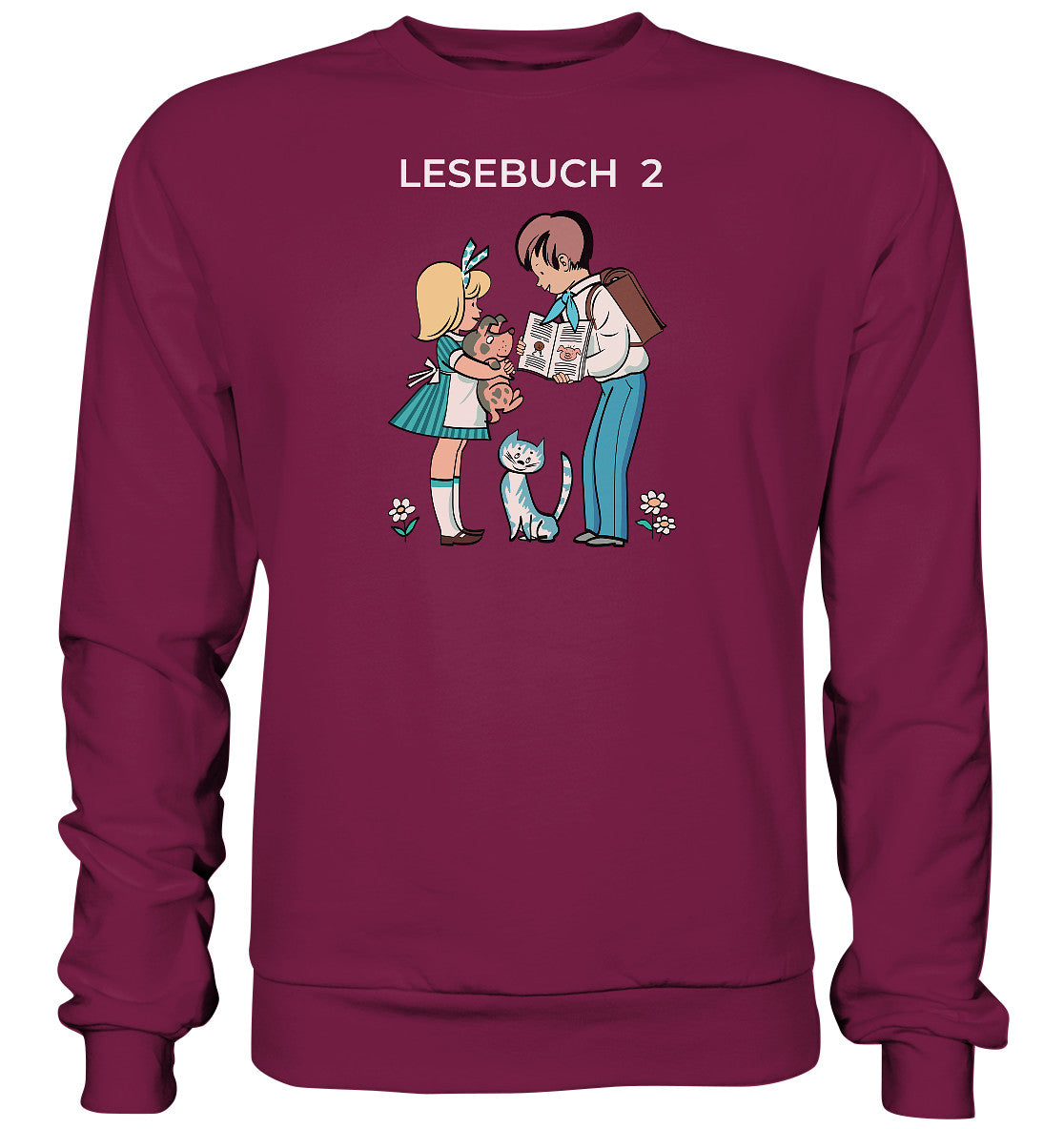 DDR Ostalgie Pullover Unisex • LESEBUCH 2. KLASSE DDR