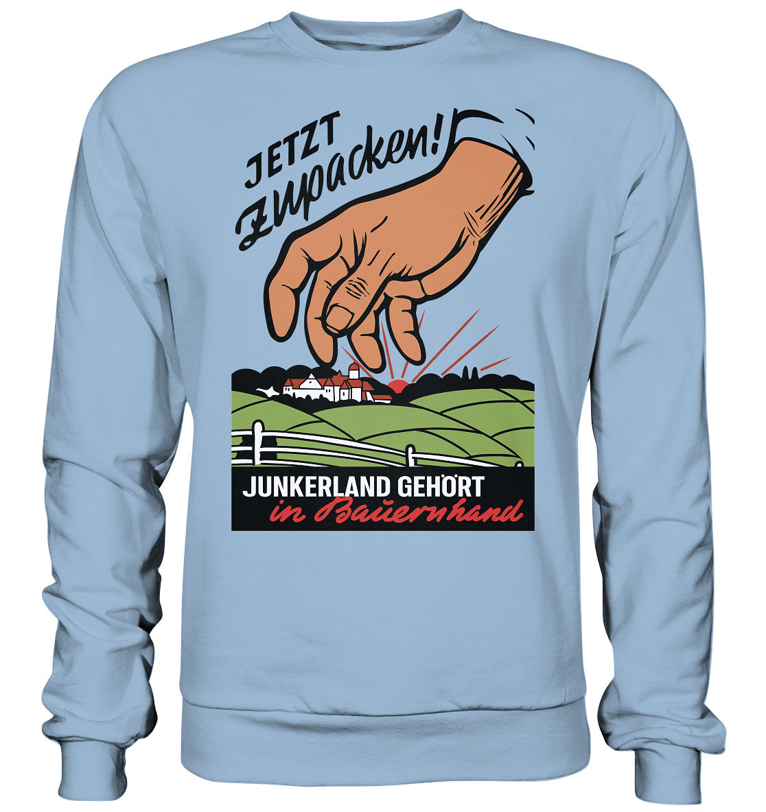 DDR Ostalgie Pullover Unisex • JUNKERLAND GEHÖRT IN BAUERNHAND! - ORIGINALPLAKAT