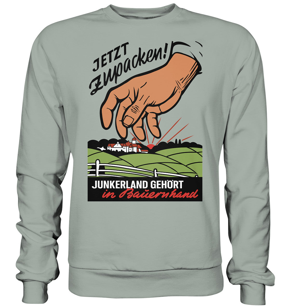 DDR Ostalgie Pullover Unisex • JUNKERLAND GEHÖRT IN BAUERNHAND! - ORIGINALPLAKAT