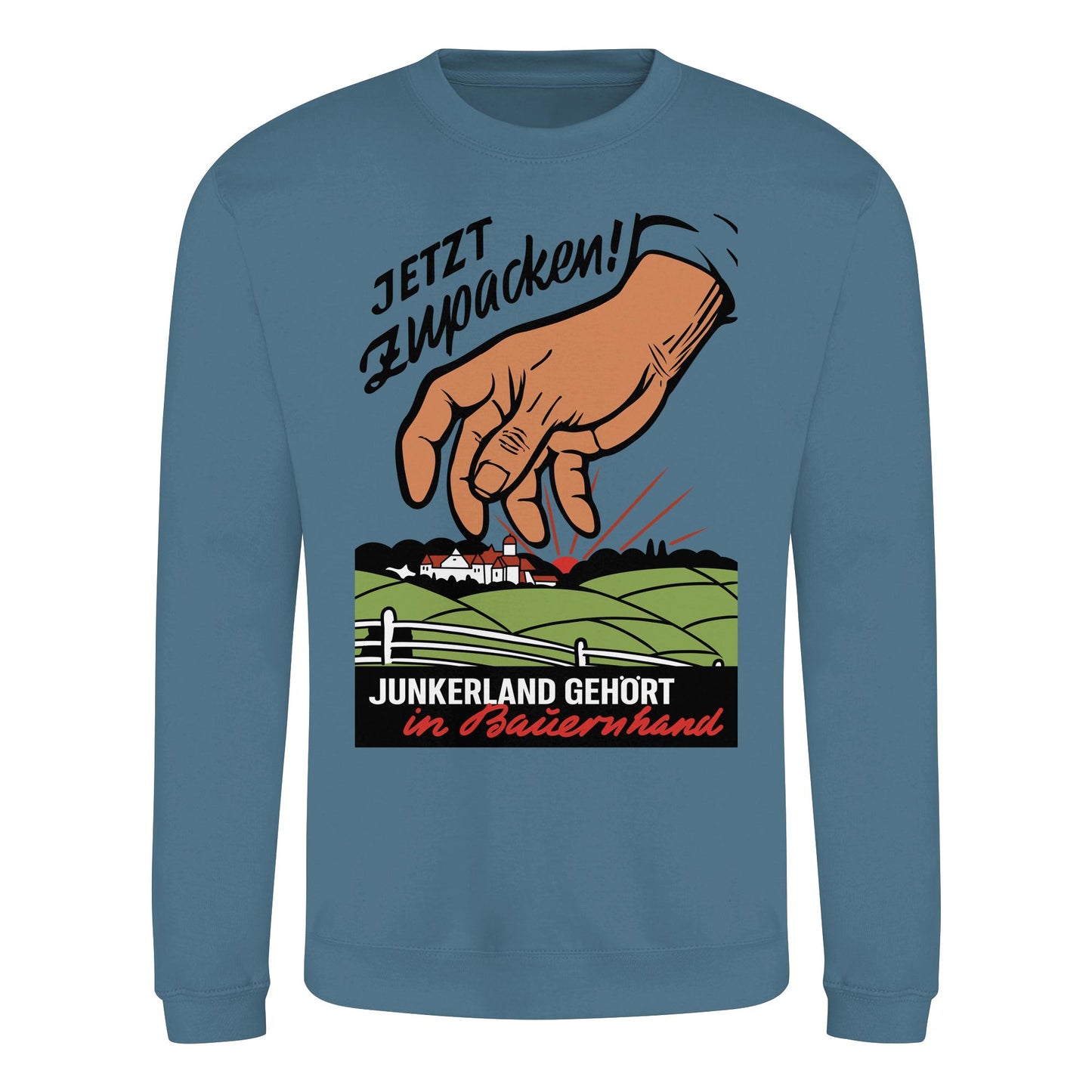 DDR Ostalgie Pullover Unisex • JUNKERLAND GEHÖRT IN BAUERNHAND! - ORIGINALPLAKAT
