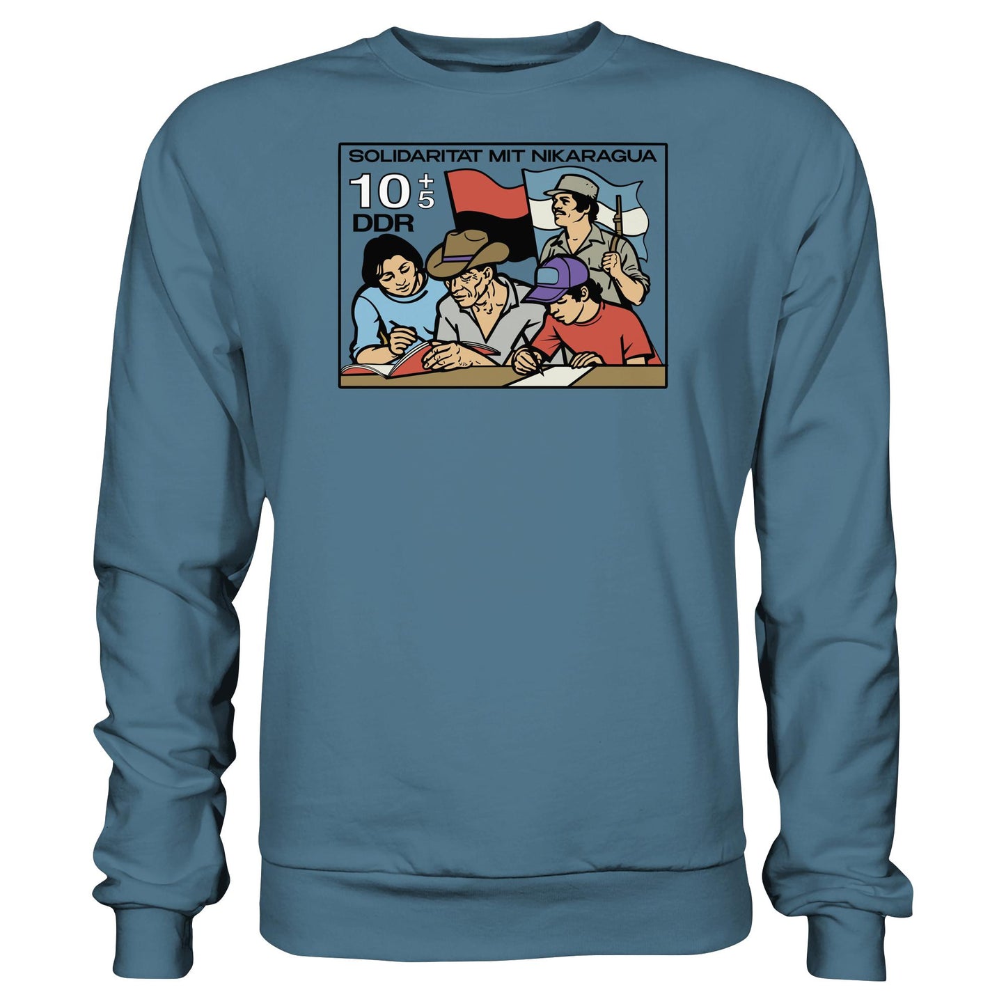 DDR Ostalgie Pullover Unisex • SOLIDARITÄT MIT NIKARAGUA (DDR-BRIEFMARKE)