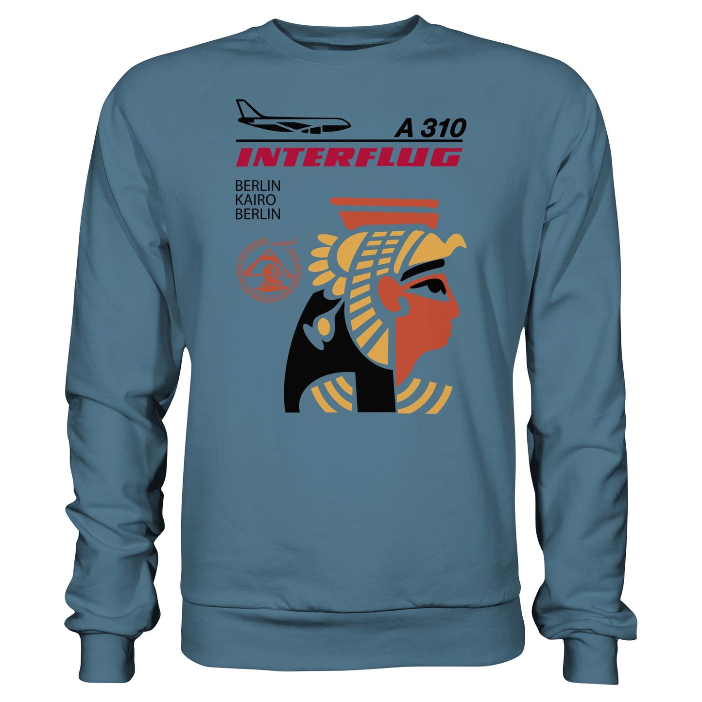 DDR Ostalgie Pullover Unisex • INTERFLUG BERLIN - KAIRO (ORIGINAL SONDERSTEMPEL)