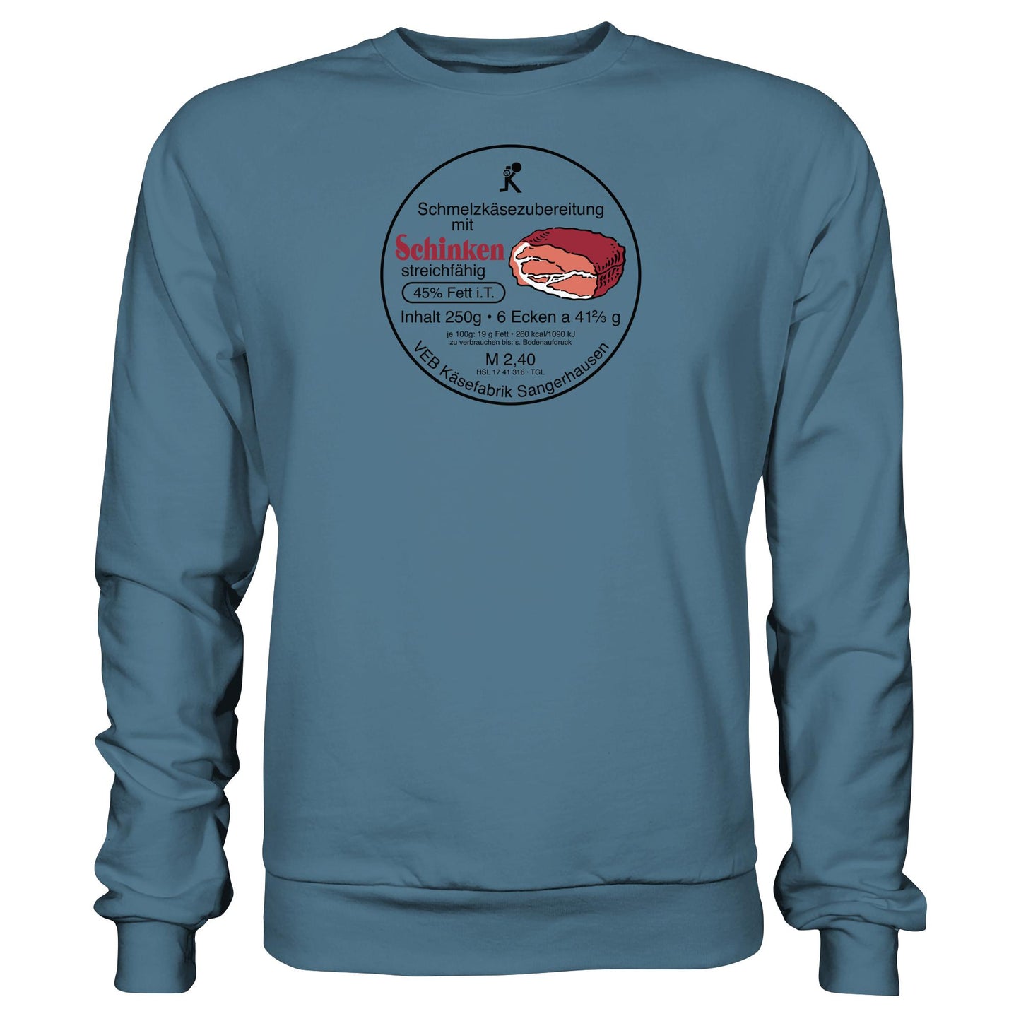 DDR Ostalgie Pullover Unisex • SCHMELZKÄSE MIT SCHINKEN - VEB KÄSEFABRIK SANGERHAUSEN