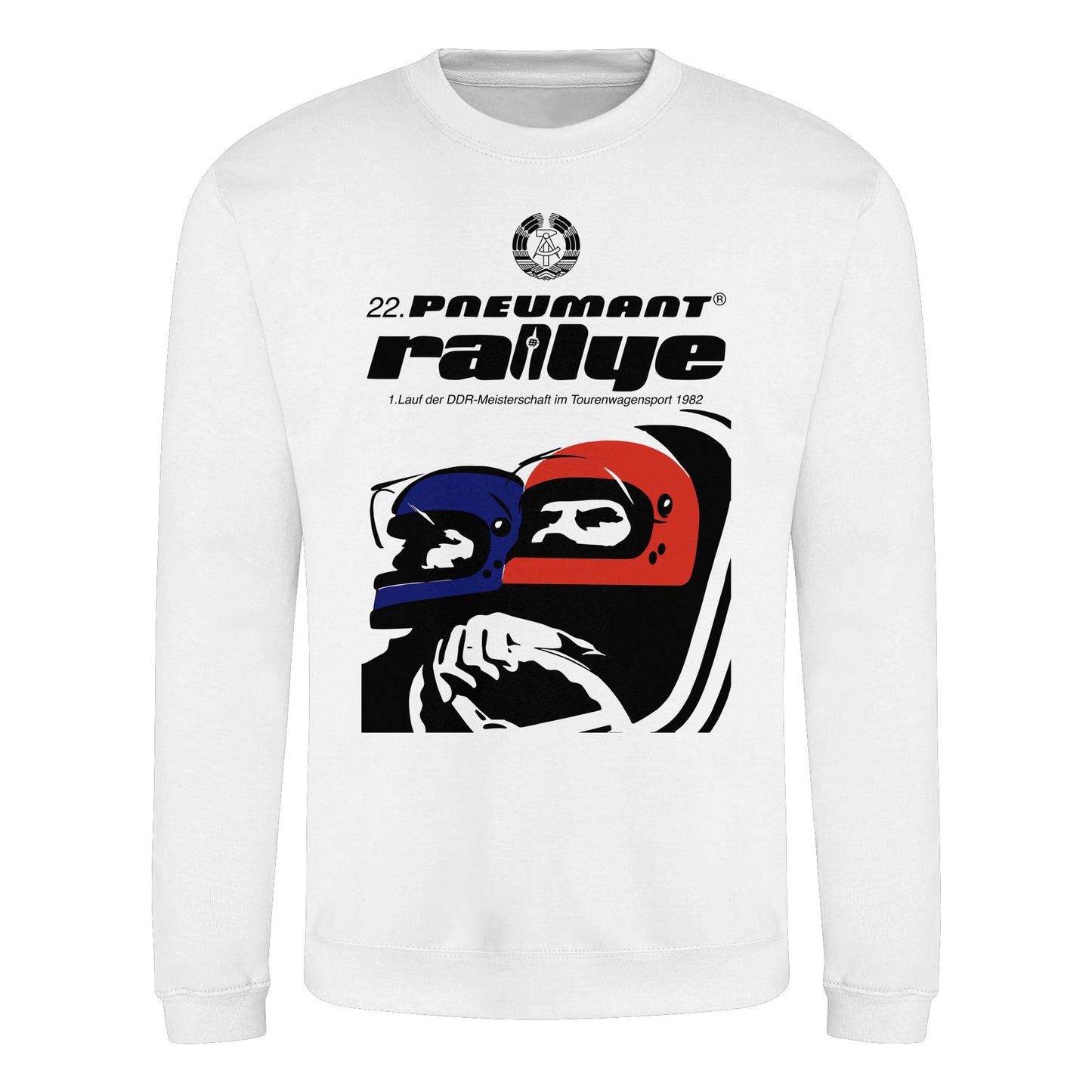 DDR Ostalgie Pullover Unisex • 22. PNEUMANT RALLYE 1982 (ORIGINAL DDR-PLAKAT)