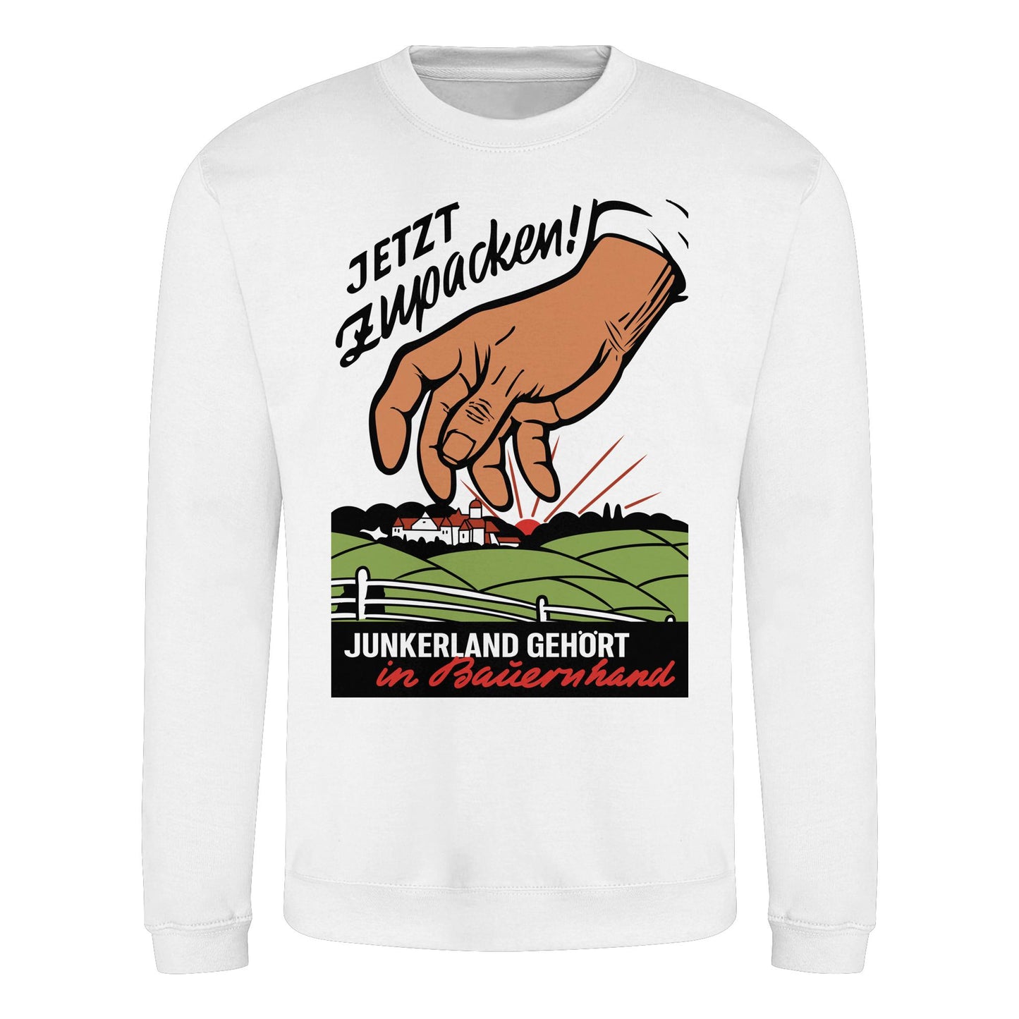 DDR Ostalgie Pullover Unisex • JUNKERLAND GEHÖRT IN BAUERNHAND! - ORIGINALPLAKAT