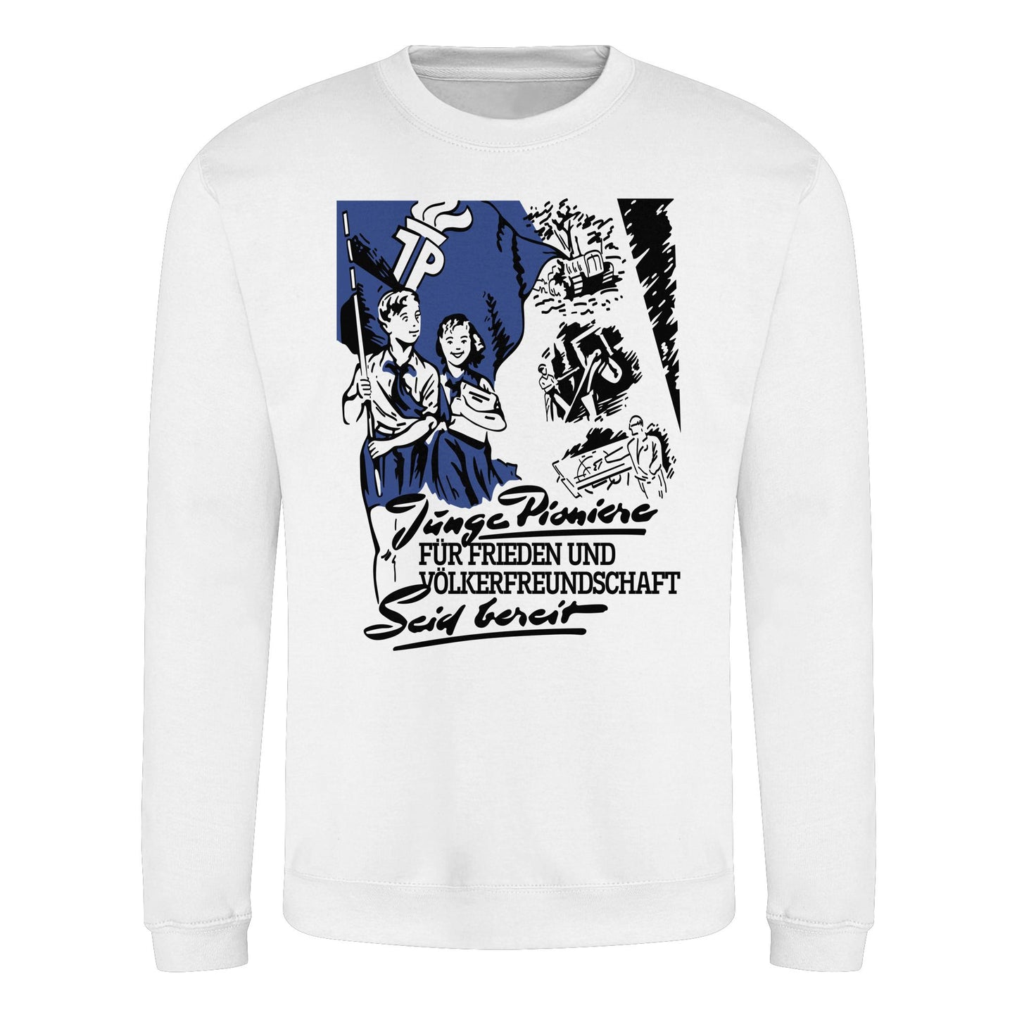 DDR Ostalgie Pullover Unisex • JUNGE PIONIERE FÜR FRIEDEN UND VÖLKERFREUNDSCHAFT - SEID BEREIT