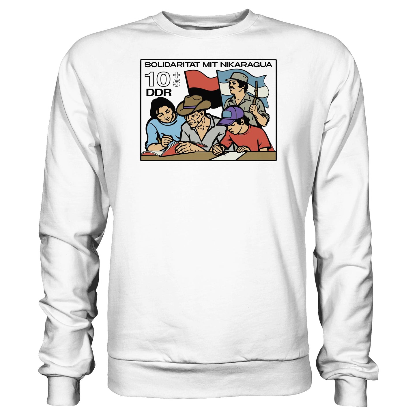 DDR Ostalgie Pullover Unisex • SOLIDARITÄT MIT NIKARAGUA (DDR-BRIEFMARKE)