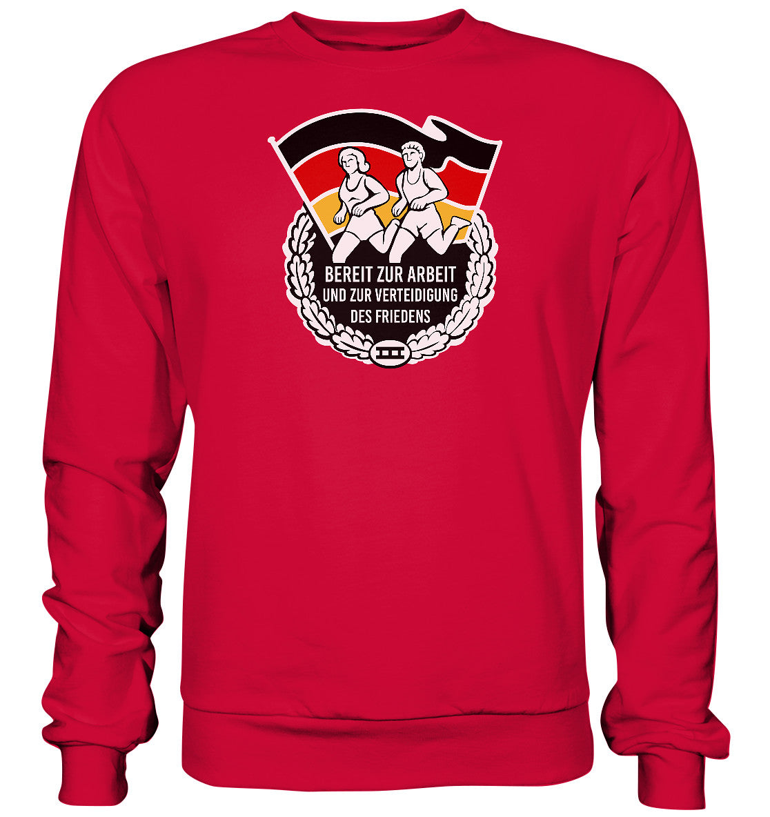 DDR Ostalgie Pullover Unisex • ORDEN - BEREIT ZUR ARBEIT UND ZUR VERTEIDIGUNG