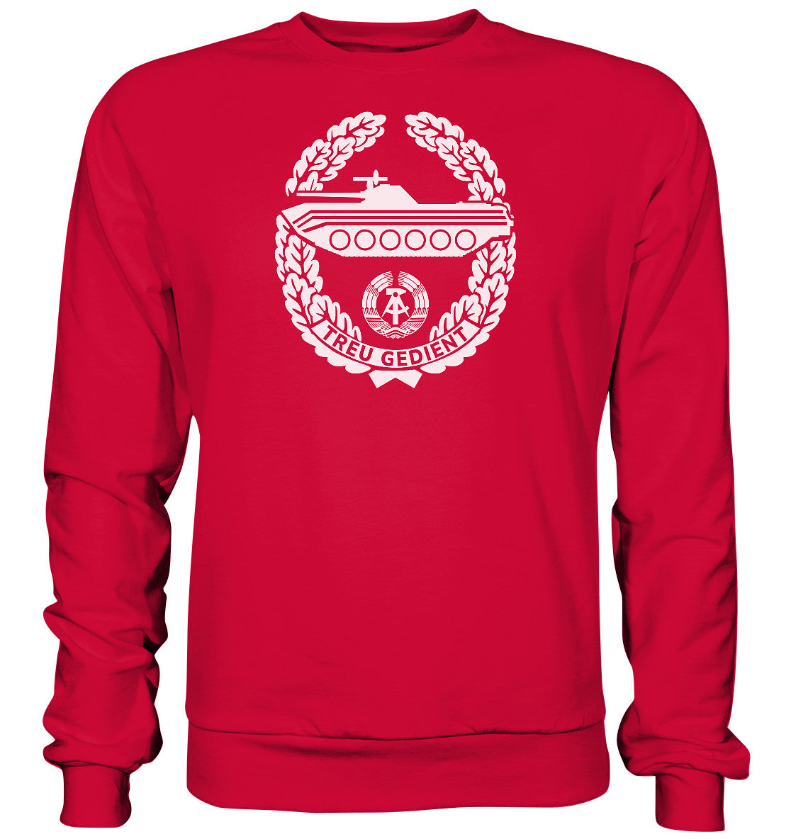 DDR Ostalgie Pullover Unisex • NVA-ORDEN - TREU GEDIENT - MOT. SCHÜTZENTRUPPEN -