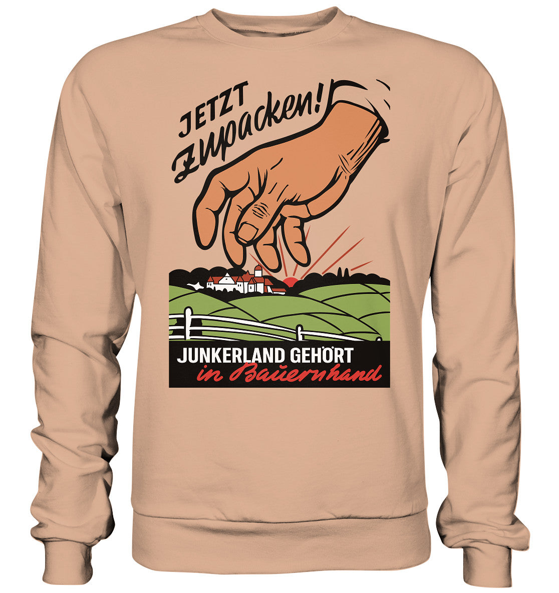 DDR Ostalgie Pullover Unisex • JUNKERLAND GEHÖRT IN BAUERNHAND! - ORIGINALPLAKAT