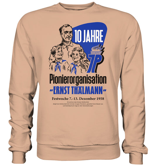 DDR Ostalgie Pullover Unisex • 10 JAHRE PIONIERORGANISATION 1958 - ORIGINAL ILLUSTRATION
