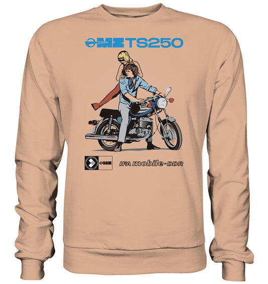 DDR Ostalgie Pullover Unisex • MZ TS 250 BLAU (ORIGINAL DDR-PLAKAT)