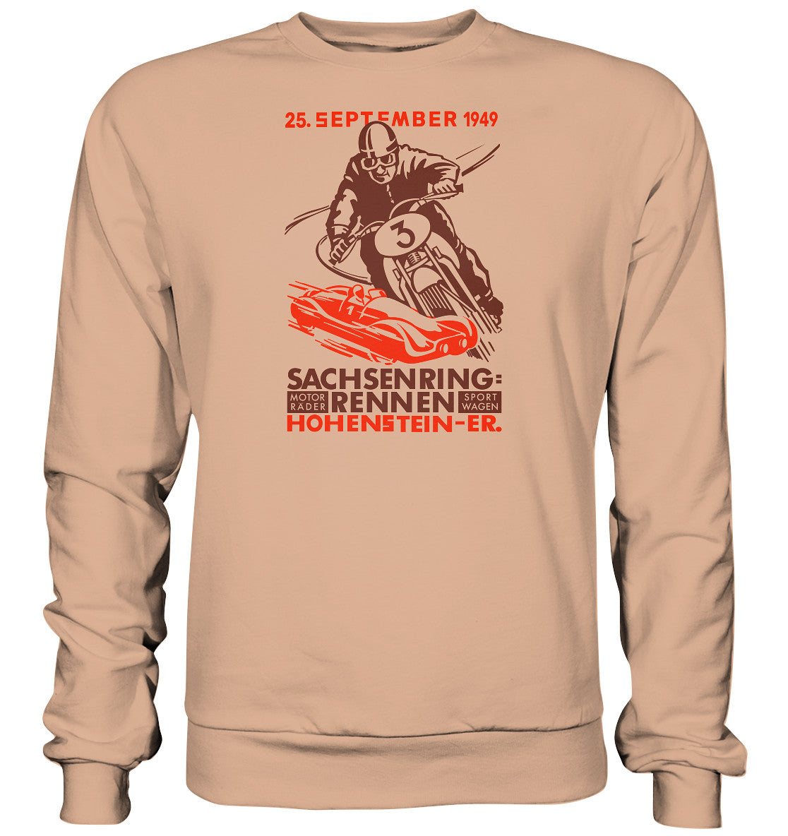 DDR Ostalgie Pullover Unisex • SACHSENRING-RENNEN 1949 - hell