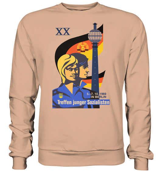 DDR Ostalgie Pullover Unisex • TREFFEN JUNGER SOZIALISTEN BERLIN 1969 (ORIGINAL PLAKAT)