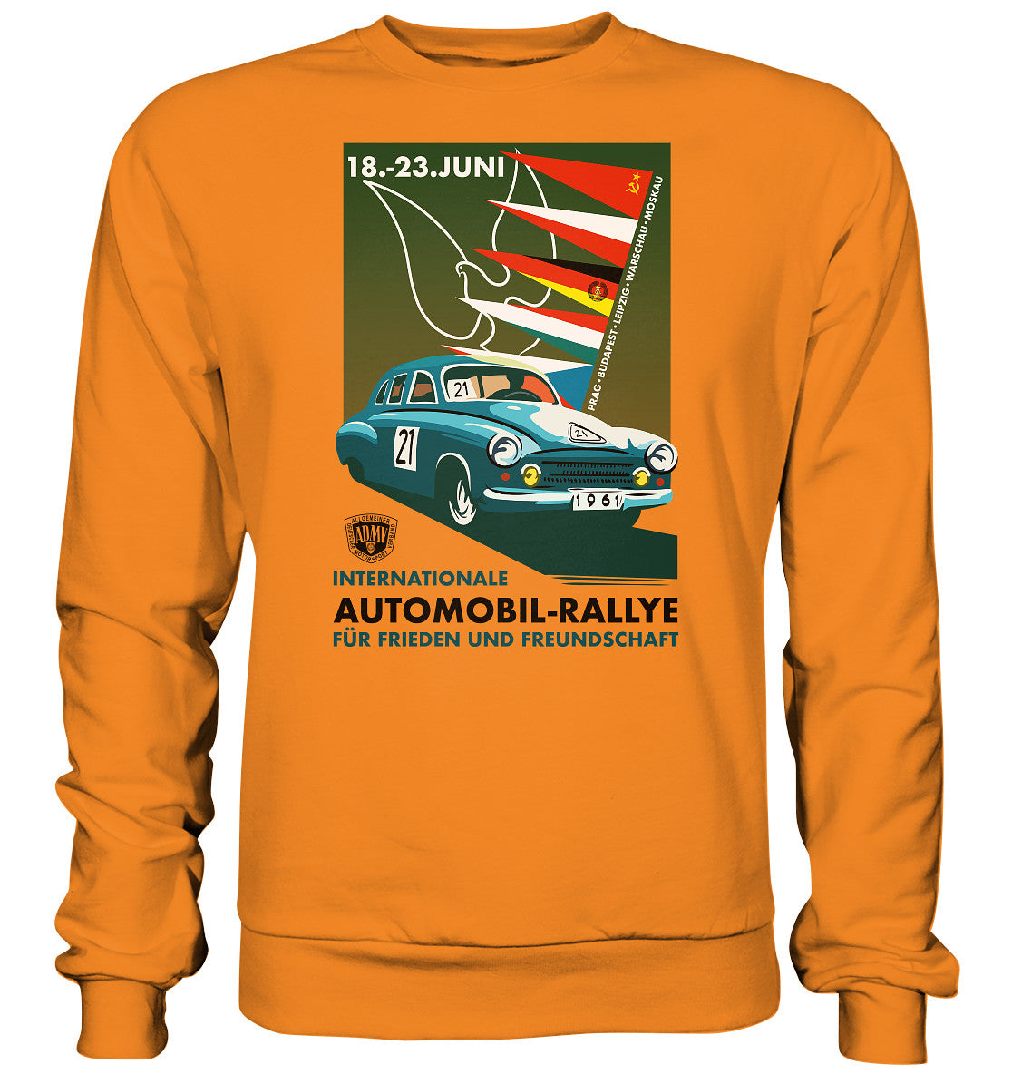 DDR Ostalgie Pullover Unisex • INTERNATIONALE RALLYE WARTBURG 1961 (ORIGINAL-PLAKAT)