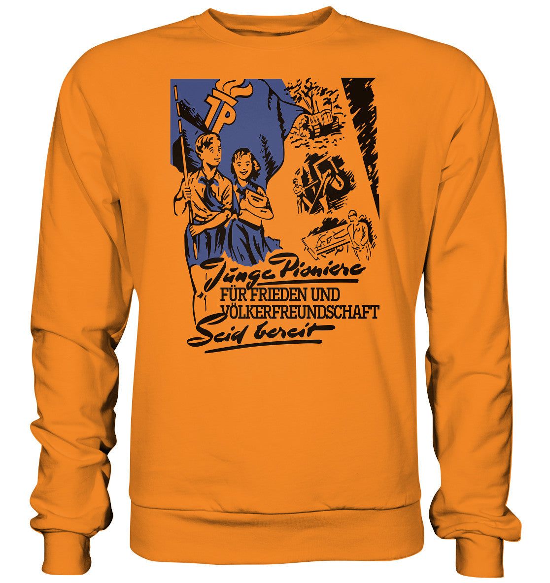 DDR Ostalgie Pullover Unisex • JUNGE PIONIERE FÜR FRIEDEN UND VÖLKERFREUNDSCHAFT - SEID BEREIT
