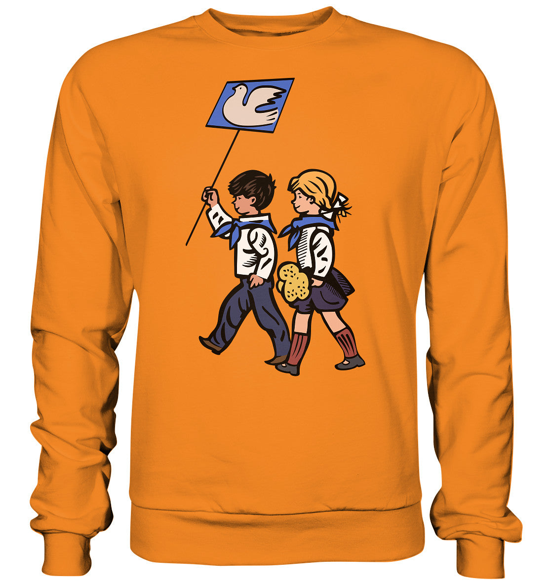 DDR Ostalgie Pullover Unisex • KLEINE WEISSE FRIEDENSTAUBE - ILLUSTRATION UNSERE FIBEL