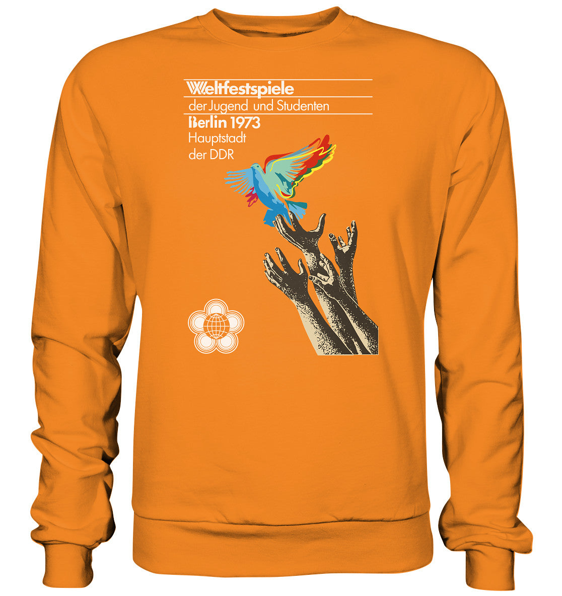 DDR Ostalgie Pullover Unisex • WELTFESTSPIELE BERLIN, DDR 1973 - FRIEDENSTAUBE