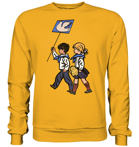 DDR Ostalgie Pullover Unisex • KLEINE WEISSE FRIEDENSTAUBE - ILLUSTRATION UNSERE FIBEL